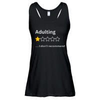 Adulting Would Not Recommend Funny One Star Adulting Ladies Essential Flowy Tank