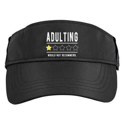 Adulting Would Not Recommend Funny Sayings One Star Adulting Adult Drive Performance Visor