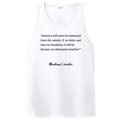 America Will Never Be Destroyed From The Outside Abe Lincoln Quote PosiCharge Competitor Tank