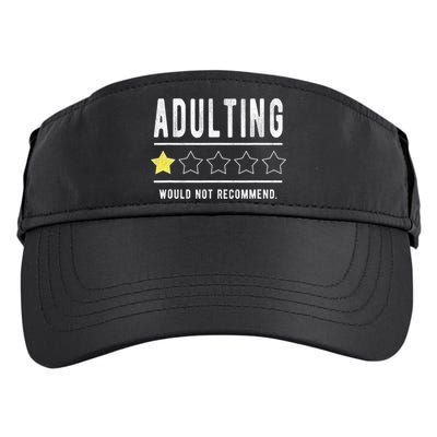 Adulting Would Not Recommend Funny Sayings One Star Adulting Adult Drive Performance Visor