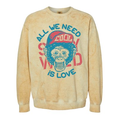 All We Need Is Love Colorblast Crewneck Sweatshirt