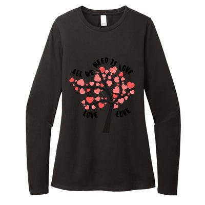 All We Need Is Love Hearts Tree Cute Rotic Valentines Day Funny Gift Womens CVC Long Sleeve Shirt