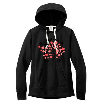 All We Need Is Love Hearts Tree Cute Rotic Valentines Day Funny Gift Women's Fleece Hoodie