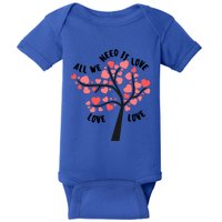 All We Need Is Love Hearts Tree Cute Rotic Valentines Day Funny Gift Baby Bodysuit