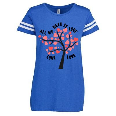 All We Need Is Love Hearts Tree Cute Rotic Valentines Day Funny Gift Enza Ladies Jersey Football T-Shirt