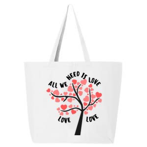 All We Need Is Love Hearts Tree Cute Rotic Valentines Day Funny Gift 25L Jumbo Tote