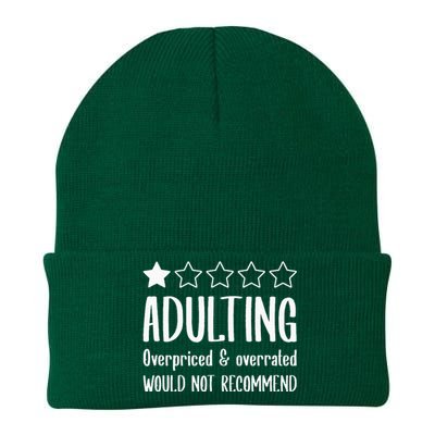 Adulting Would Not Recommend One Star Knit Cap Winter Beanie