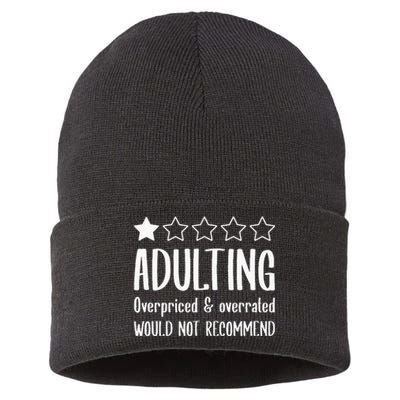 Adulting Would Not Recommend One Star Sustainable Knit Beanie