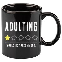 Adulting Would Not Recommend Funny Sayings One Star Adulting 11oz C Handle Ceramic Mug