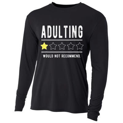Adulting Would Not Recommend Funny Sayings One Star Adulting Cooling Performance Long Sleeve Crew