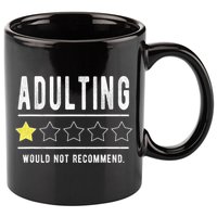 Adulting Would Not Recommend Funny Sayings One Star Adulting 11oz C Handle Ceramic Mug