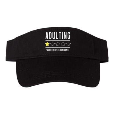 Adulting Would Not Recommend Funny Sayings One Star Adulting Valucap Bio-Washed Visor