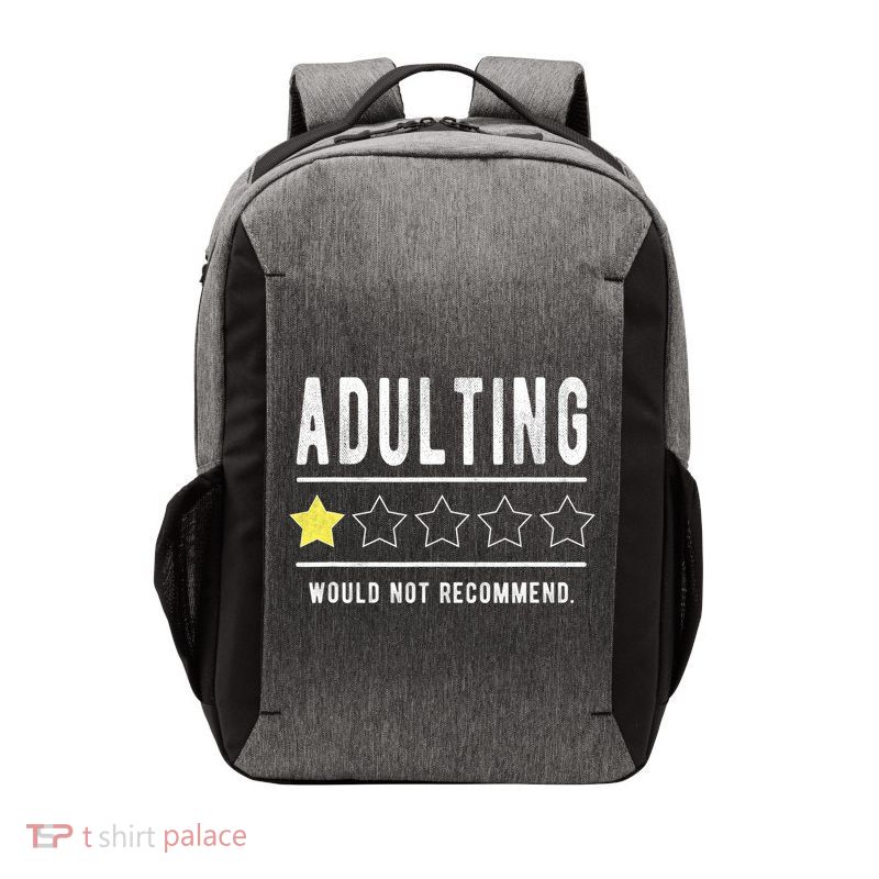 Adulting Would Not Recommend Funny Sayings One Star Adulting Vector Backpack