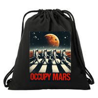 Astronauts Walking On Mars Occupy Mars Drawstring Bag