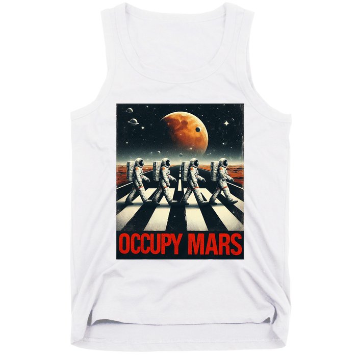 Astronauts Walking On Mars Occupy Mars Tank Top
