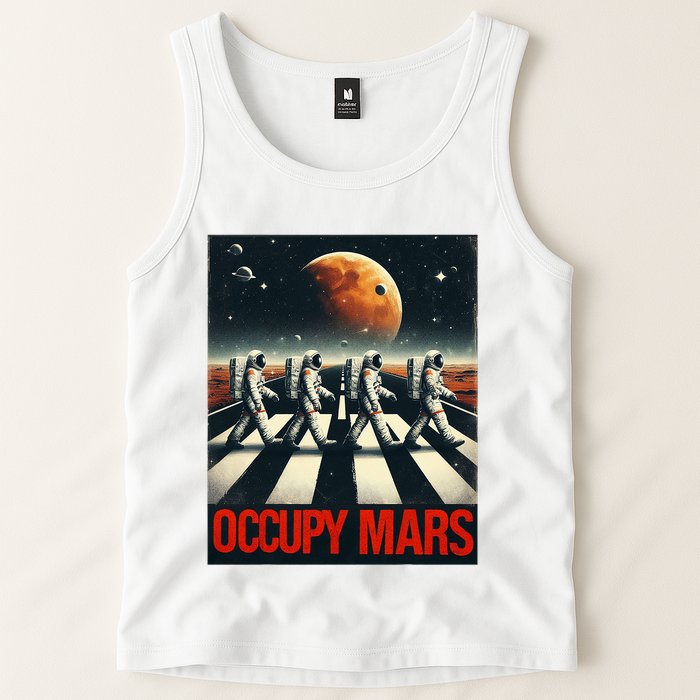Astronauts Walking On Mars Occupy Mars Tank Top