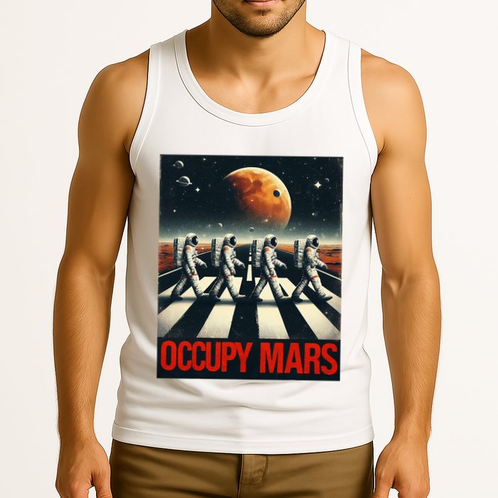 Astronauts Walking On Mars Occupy Mars Tank Top