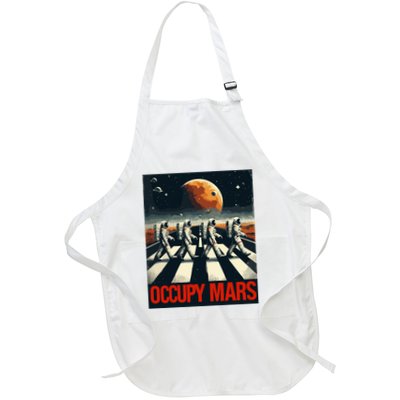 Astronauts Walking On Mars Occupy Mars Full-Length Apron With Pockets