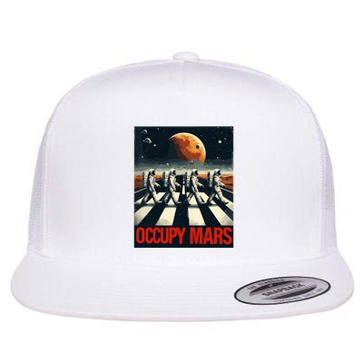 Astronauts Walking On Mars Occupy Mars Flat Bill Trucker Hat