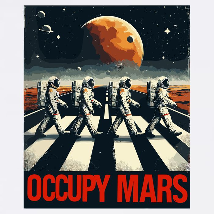 Astronauts Walking On Mars Occupy Mars Trucker Hat