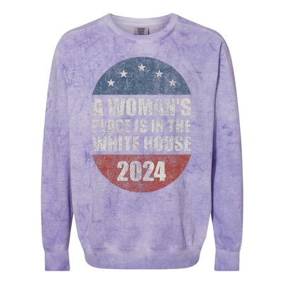 A WomanS Place Is In The White House First Female President Colorblast Crewneck Sweatshirt