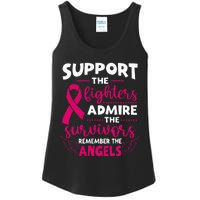 Angel Wing Pink Support The Fighters Breast Cancer Awareness Ladies Essential Tank