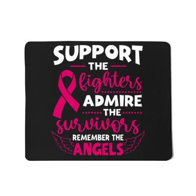 Angel Wing Pink Support The Fighters Breast Cancer Awareness Mousepad