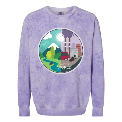 Air Water Pollution Nature Renewable Energy Vegan Off Grid Meaningful Gift Colorblast Crewneck Sweatshirt