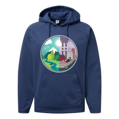 Air Water Pollution Nature Renewable Energy Vegan Off Grid Meaningful Gift Performance Fleece Hoodie