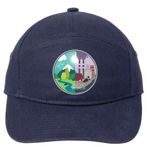 Air Water Pollution Nature Renewable Energy Vegan Off Grid Meaningful Gift 7-Panel Snapback Hat