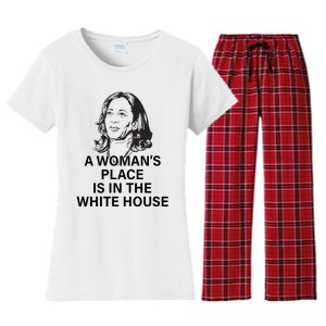 A WomanS Place Is In The White House Women's Flannel Pajama Set