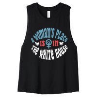 A Womans Place Is In The White House President Quote 2024 Women's Racerback Cropped Tank