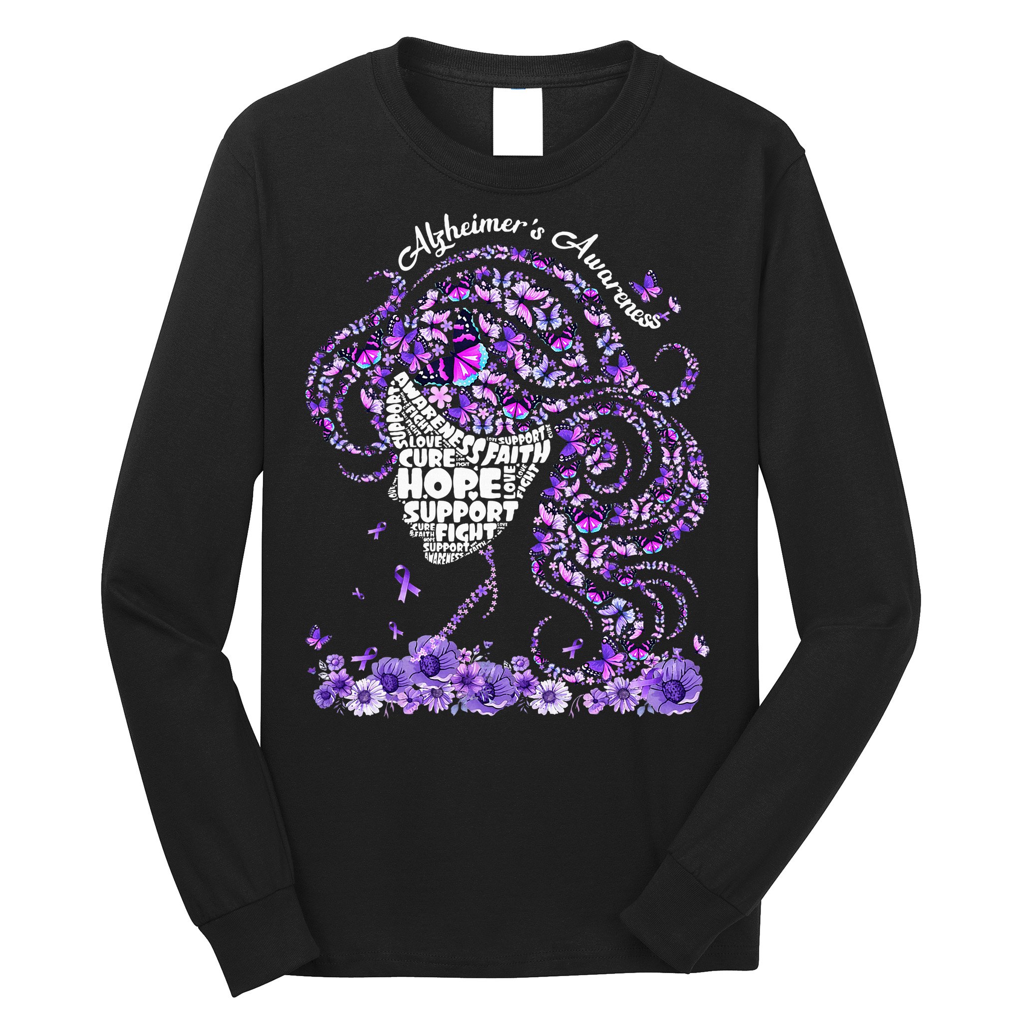 Alzheimers Wear Purple Alzheimers Awareness 2024 Long Sleeve Shirt
