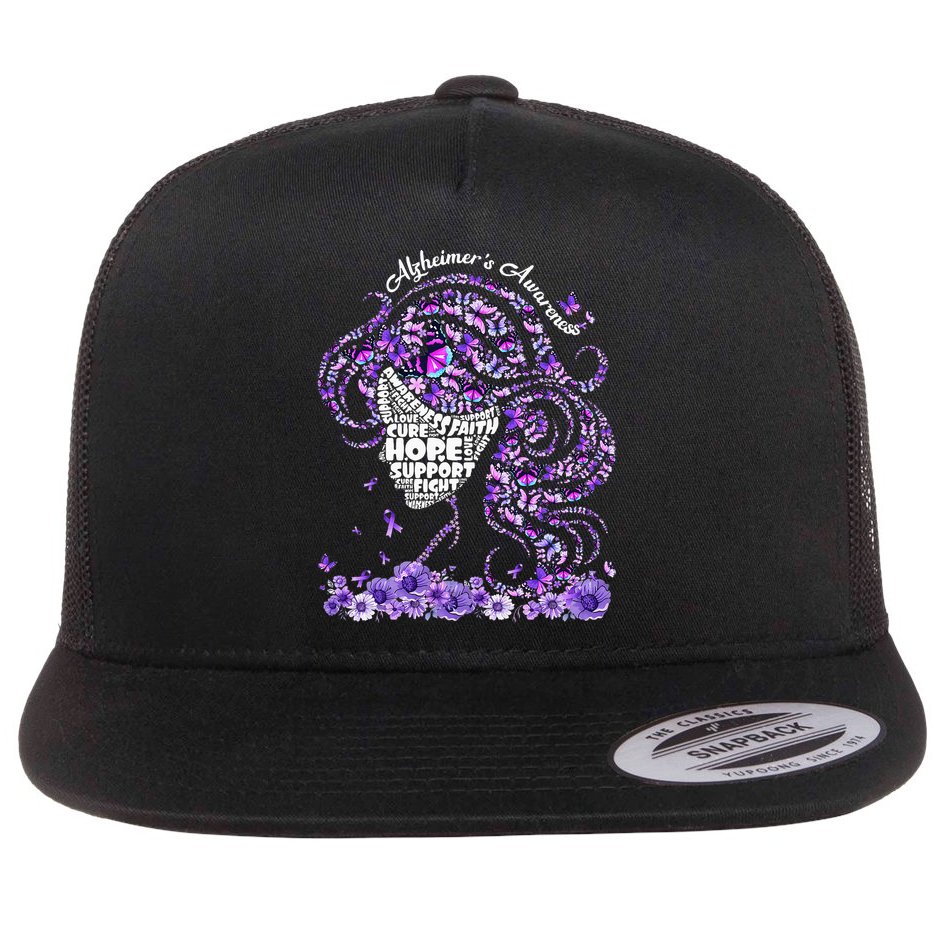 Alzheimers Wear Purple Alzheimers Awareness 2024 Flat Bill Trucker Hat