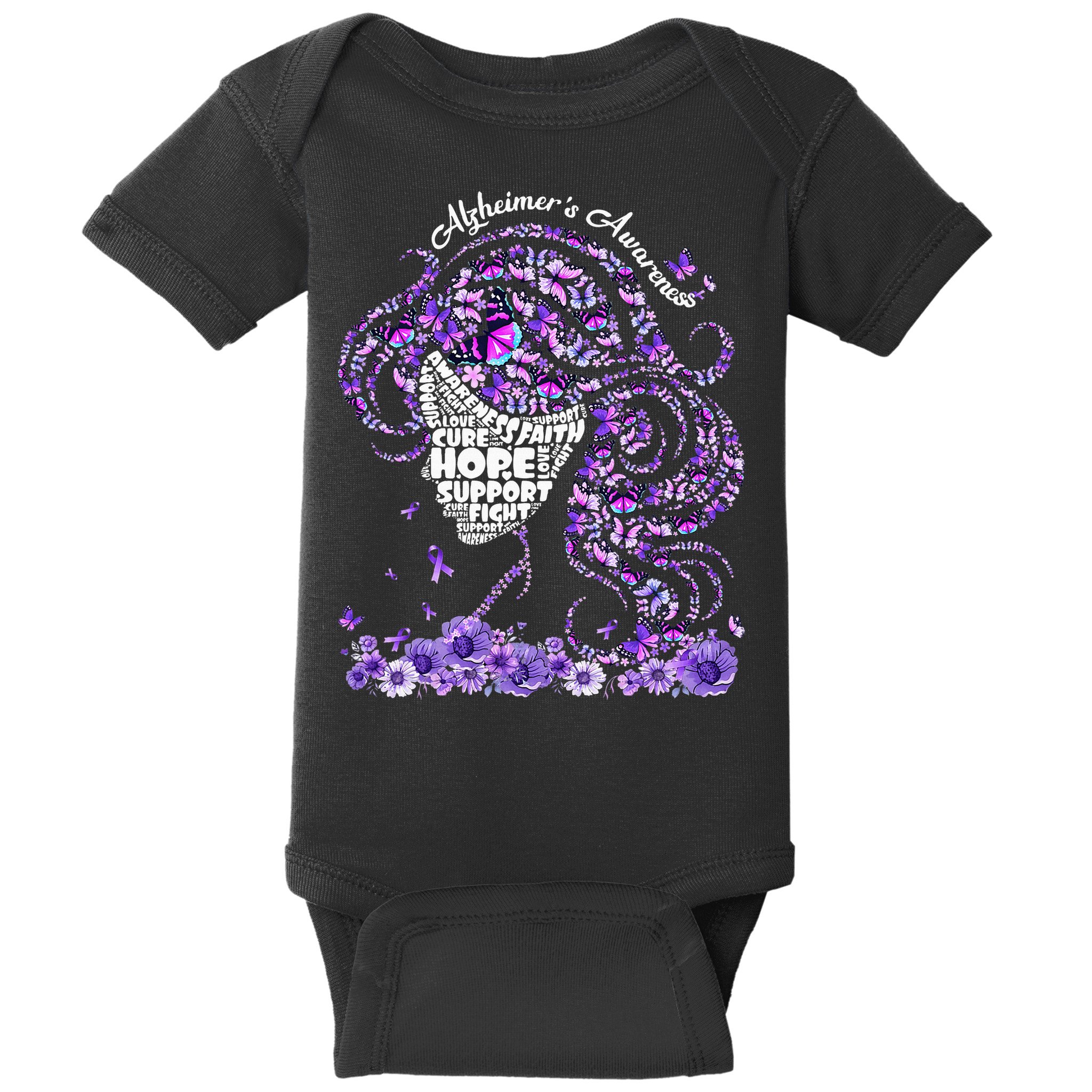 Alzheimers Wear Purple Alzheimers Awareness 2024 Baby Bodysuit