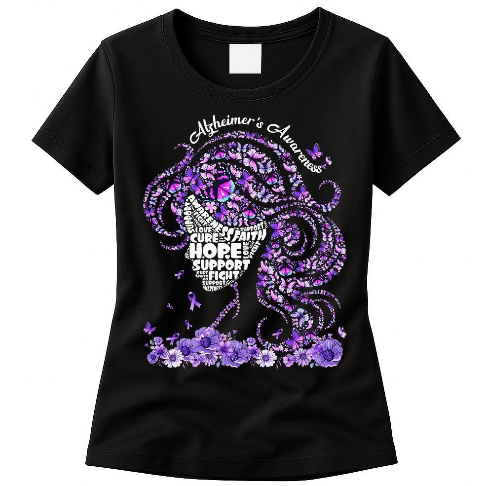 Alzheimers Wear Purple Alzheimers Awareness 2024 Womens T-Shirt