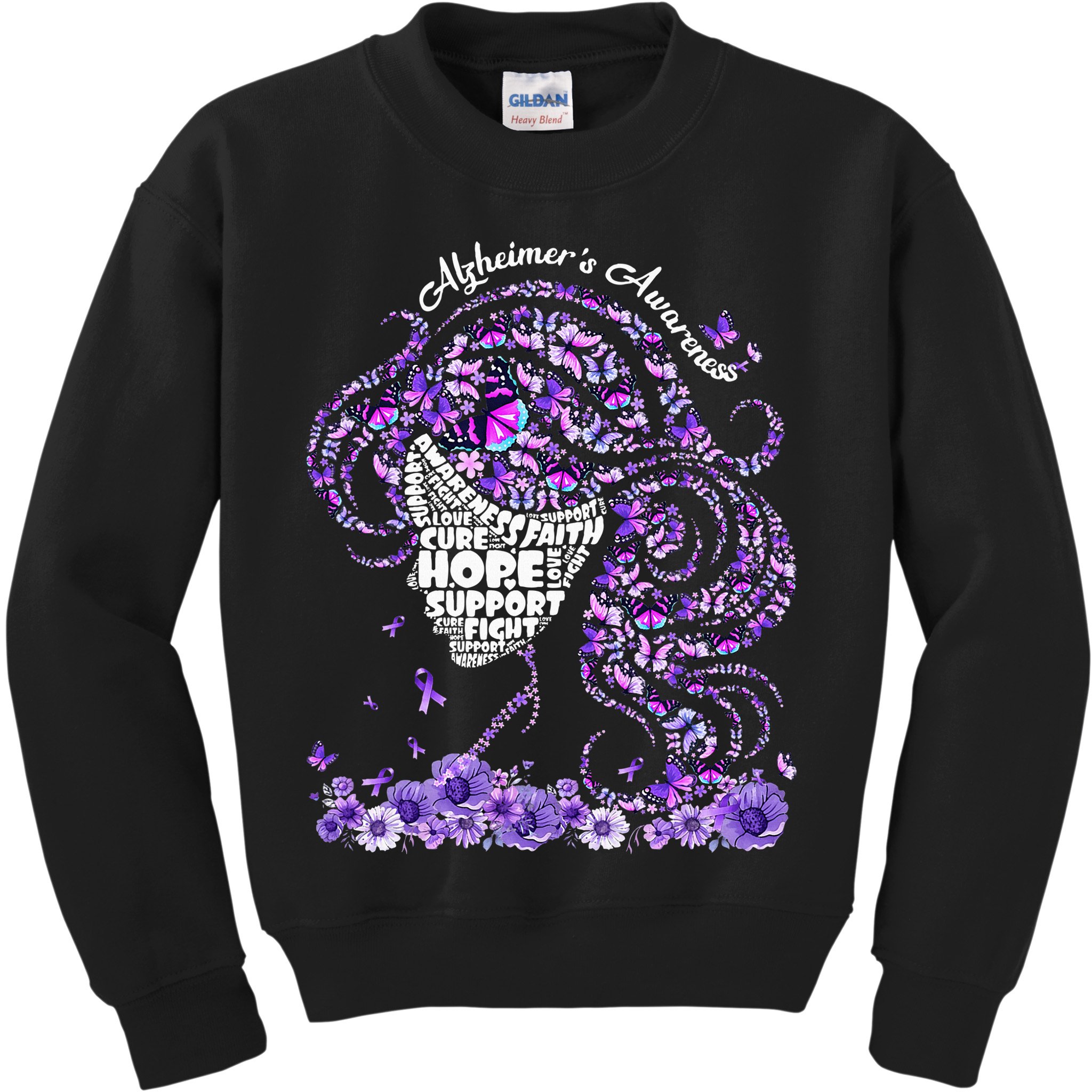 Alzheimers Wear Purple Alzheimers Awareness 2024 Kids Sweatshirt