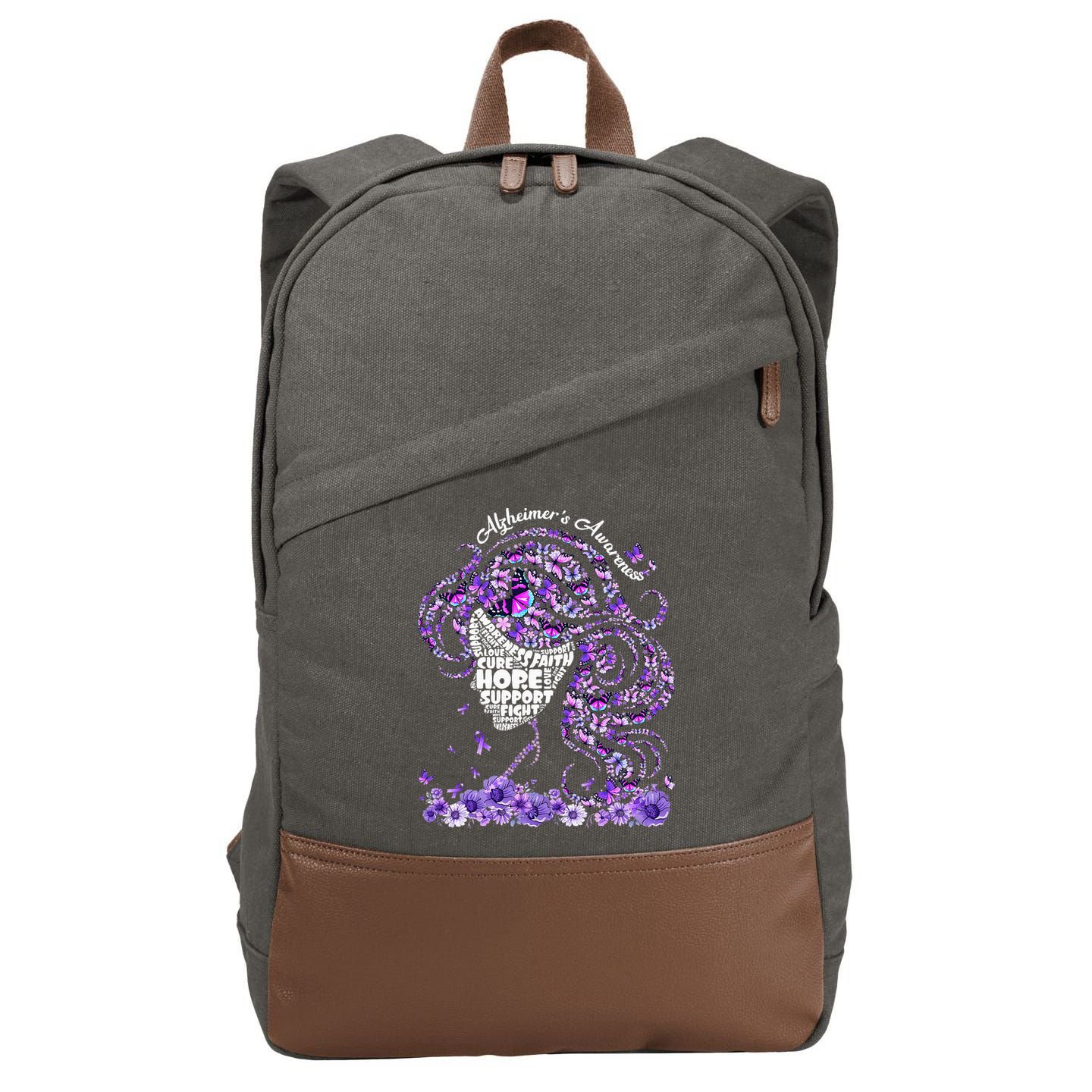 Alzheimers Wear Purple Alzheimers Awareness 2024 Cotton Canvas Backpack