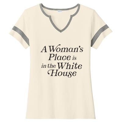 A Womans Place Is In The White House Trendy Rights Feminist Ladies Halftime Notch Neck Tee