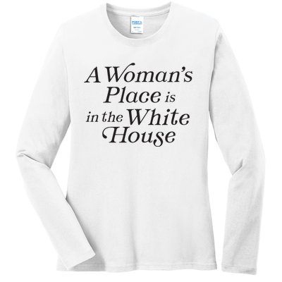 A Womans Place Is In The White House Trendy Rights Feminist Ladies Long Sleeve Shirt