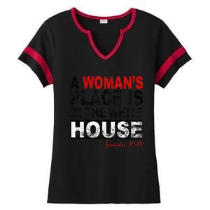 A WomanS Place Is In The White House Kamala Harris Ladies Halftime Notch Neck Tee