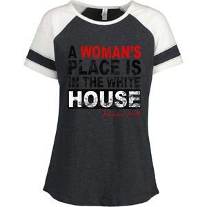 A WomanS Place Is In The White House Kamala Harris Enza Ladies Jersey Colorblock Tee