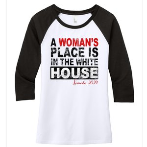 A WomanS Place Is In The White House Kamala Harris Women's Tri-Blend 3/4-Sleeve Raglan Shirt