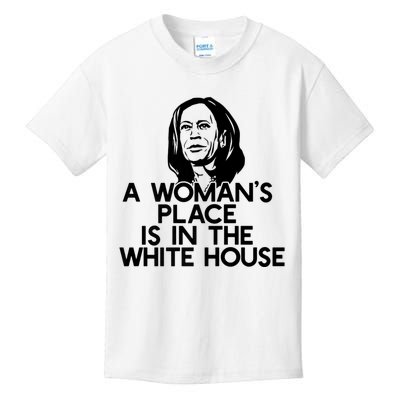 A WomanS Place Is In The White House Kamala Harris Meme Kids T-Shirt