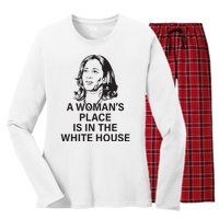 A Womans Place Is In The White House Women's Long Sleeve Flannel Pajama Set 