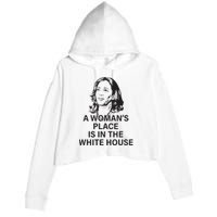 A Womans Place Is In The White House Crop Fleece Hoodie