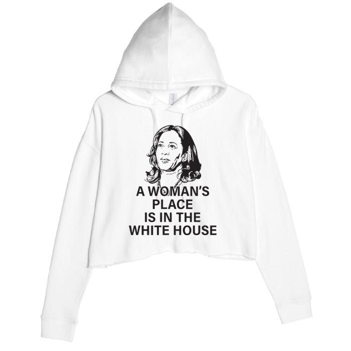 A Womans Place Is In The White House Crop Fleece Hoodie