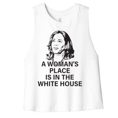 A Womans Place Is In The White House Women's Racerback Cropped Tank