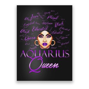 Aquarius Wo Purple Afro Queen Black Zodiac Birthday Poster