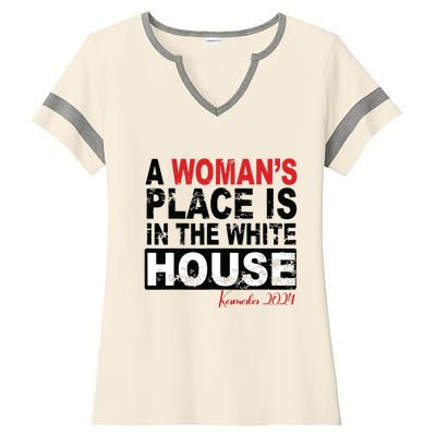 A Womans Place Is In The White House Women Ladies Halftime Notch Neck Tee